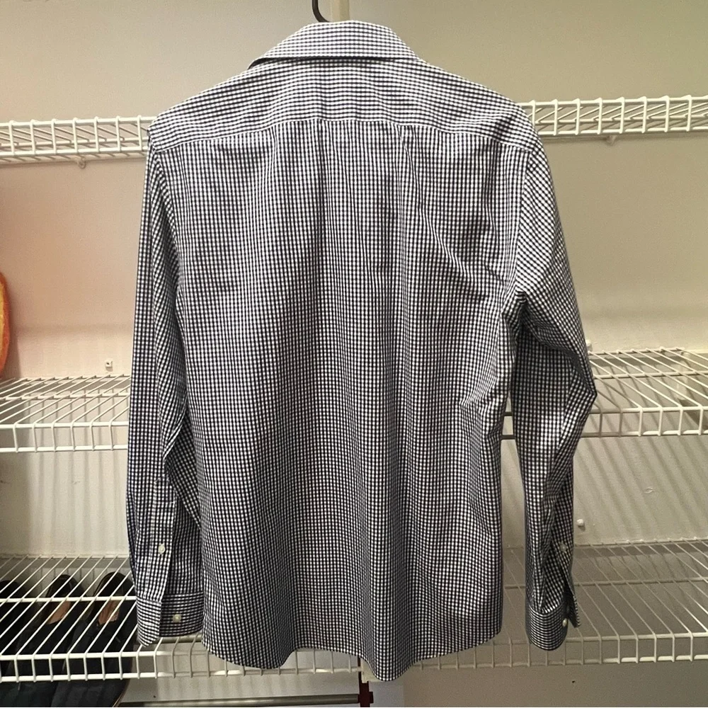 Banana Republic Navy blue and White Mens Checkered Shirt - Picture 2 of 3